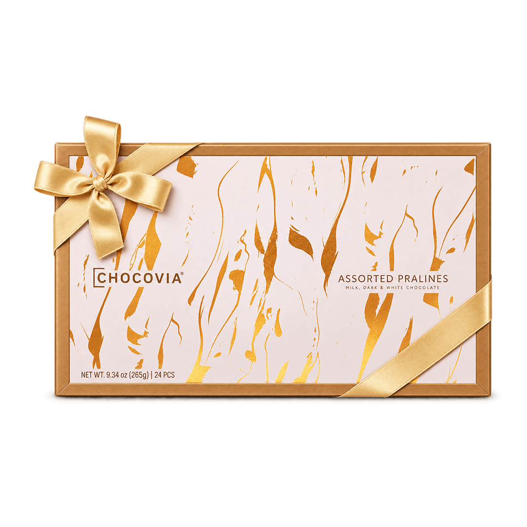 CHOCOVIA ASSORT PRALINE CHOCOLATE GOLDEN BOX 265G
