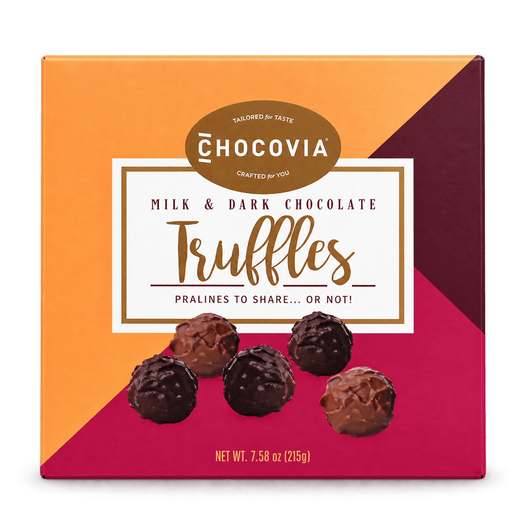 CHOCOVIA TRUFFLE MILK & DARK CHOCOLATE BOX 215G